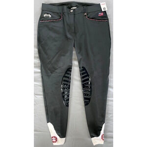 Equine Couture Let's Ride Knee Patch Horse Riding Equestrian Breeches Sz 32 NWT!